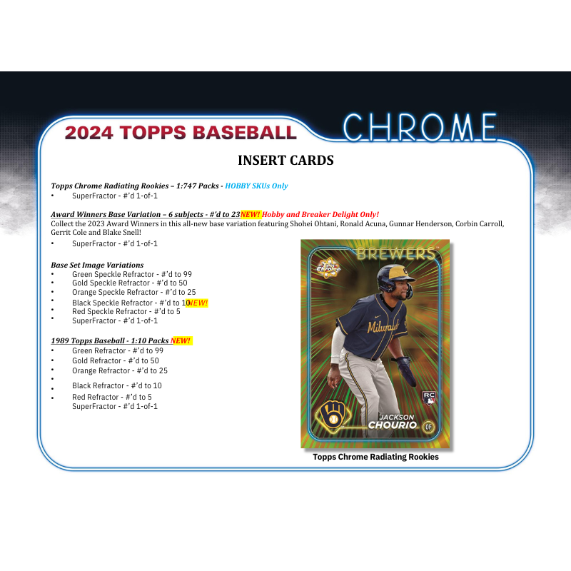 2024 Topps Chrome Baseball Hobby Box