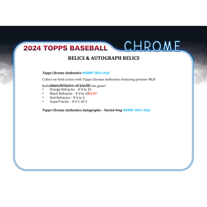 2024 Topps Chrome Baseball Hobby Box