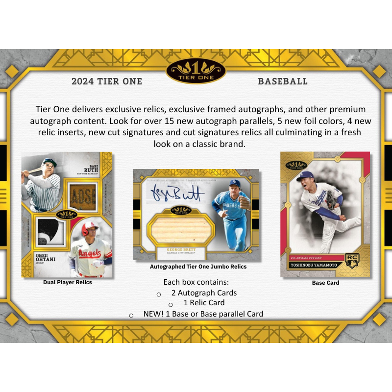 2024 Topps Tier One Baseball Hobby 12 Box Case