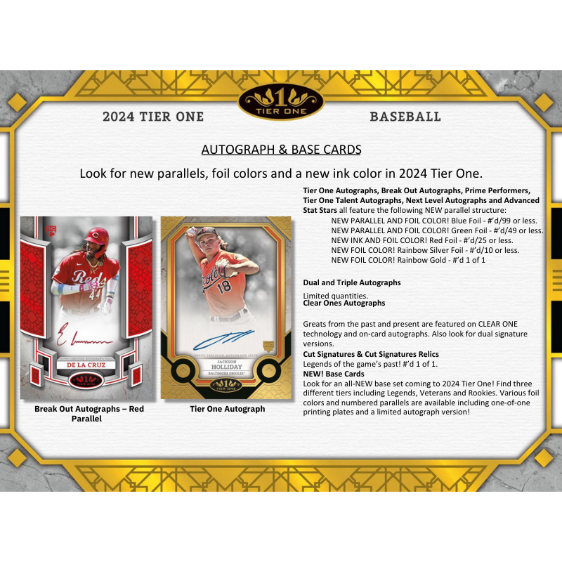 2024 Topps Tier One Baseball Hobby 12 Box Case