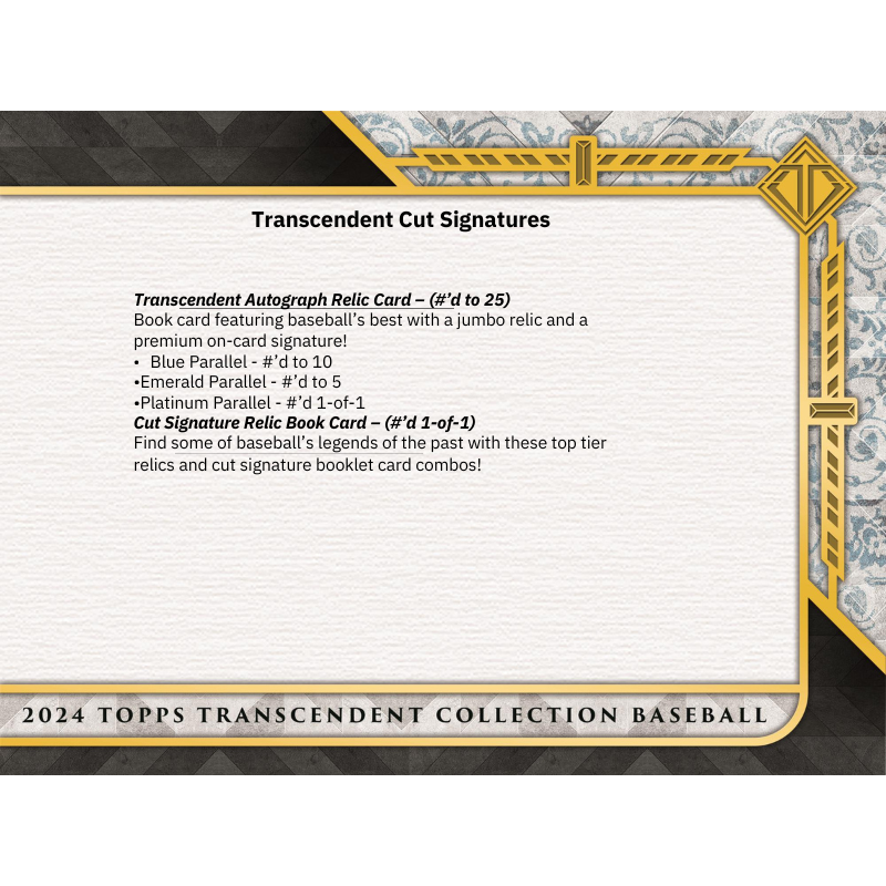 2024 Topps Transcendent Baseball Hobby Case