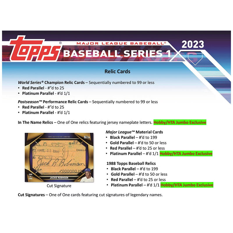 2023 Topps Series 1 Baseball Jumbo Box